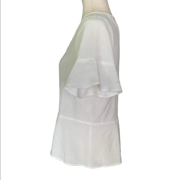 Madewell Flare Hem Ruffle Sleeve White Top - XXS - Picture 6 of 13